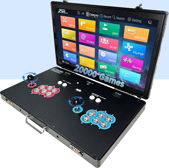 27 Inch Standalone Retro Game Console with Joysticks 128GB Storage 20000+ Games