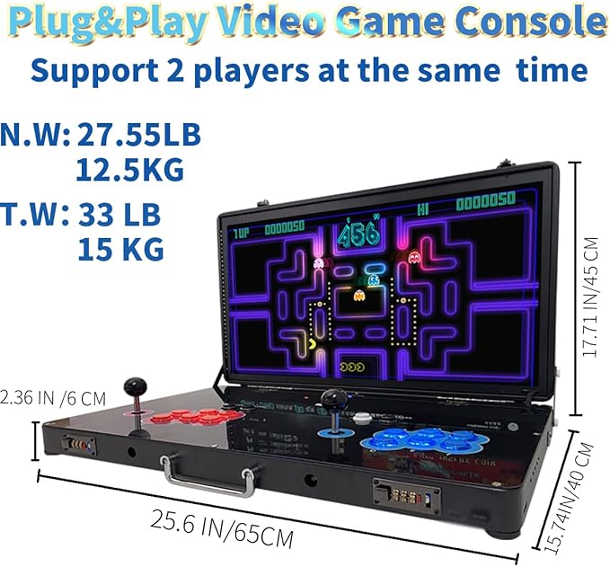 27 Inch Standalone Retro Game Console with Joysticks 128GB Storage 20000+ Games - Image 2