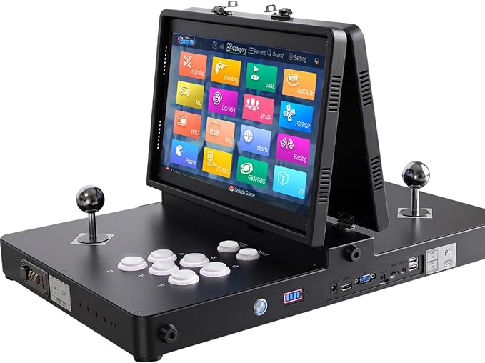 Portable Standalone Retro Game Console 14-Inchx2 Dual Screen 30000+ Classic Games Upgraded with Build-in Wifi